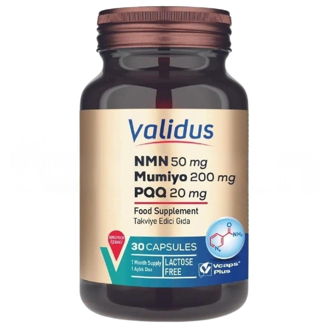 Validus NMN 50 mg + Mumiyo 200 mg + PQQ 20 mg 30 Kapsül