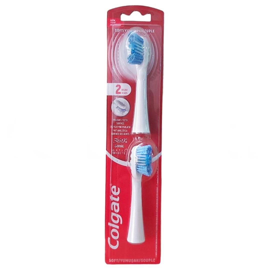 Colgate 360 Optik Beyaz Pilli Diş Fırçası Yumuşak Yedeği 2'li