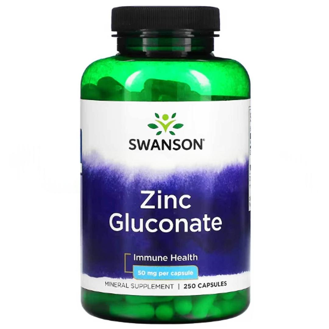 Swanson Zinc Gluconate 50 mg 250 Capsules - İthal