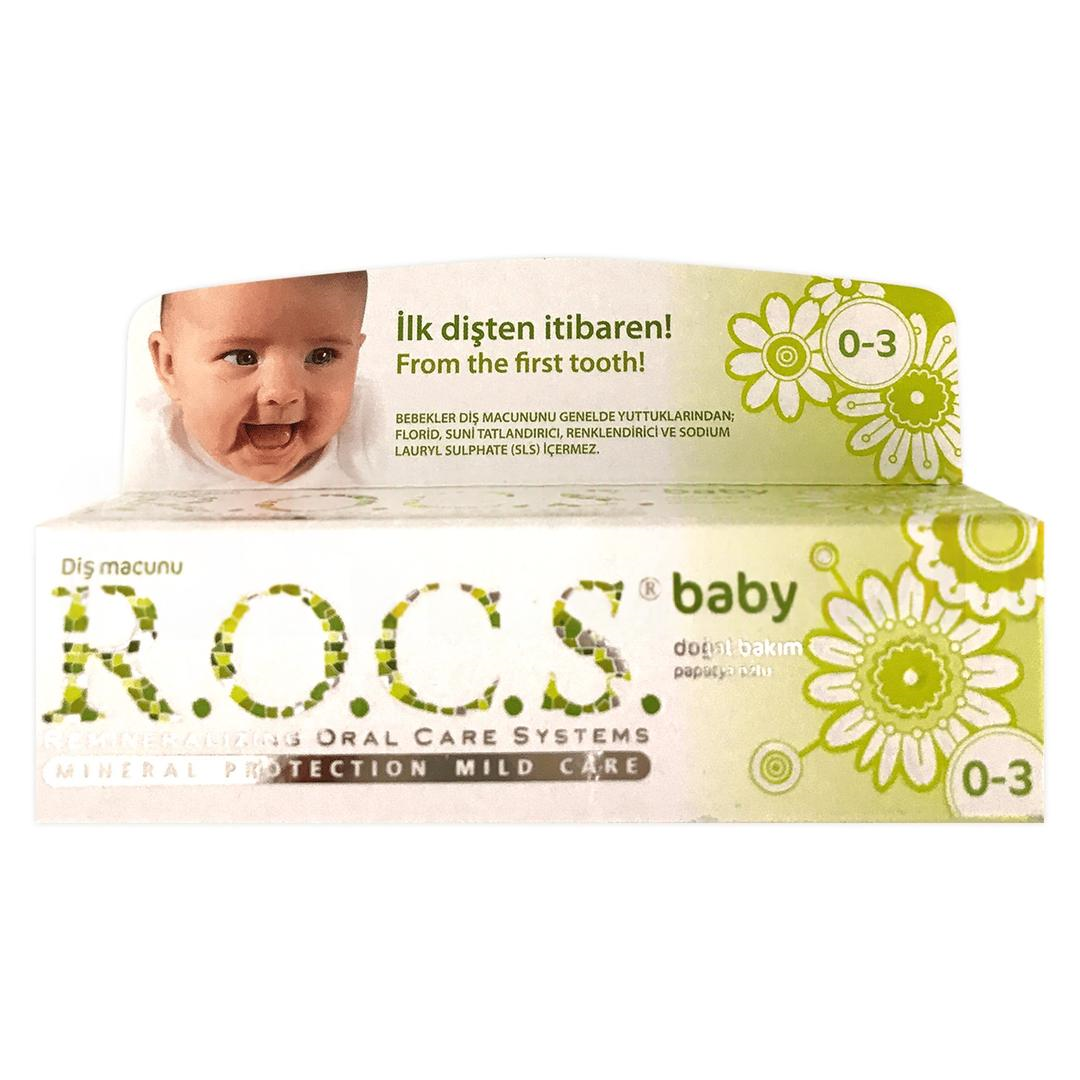 Rocs Baby Papatya Özlü Yutulabilir Diş Macunu 0-3 Yaş 35 ml - Eski Ambalaj