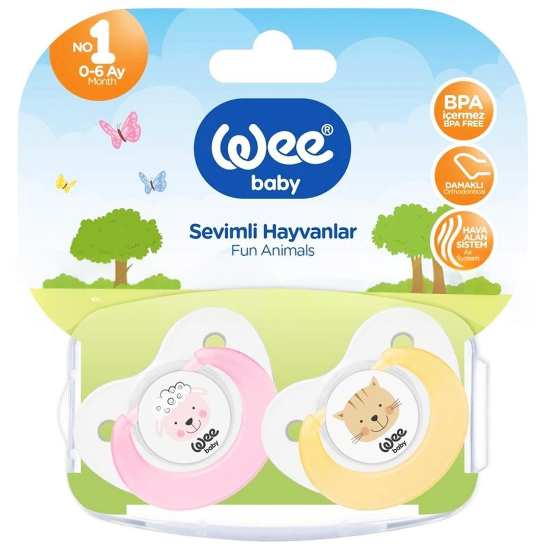 Wee Baby Damaklı Emzik Sevimli Hayvanlar 0-6 Ay 2'li - Pembe