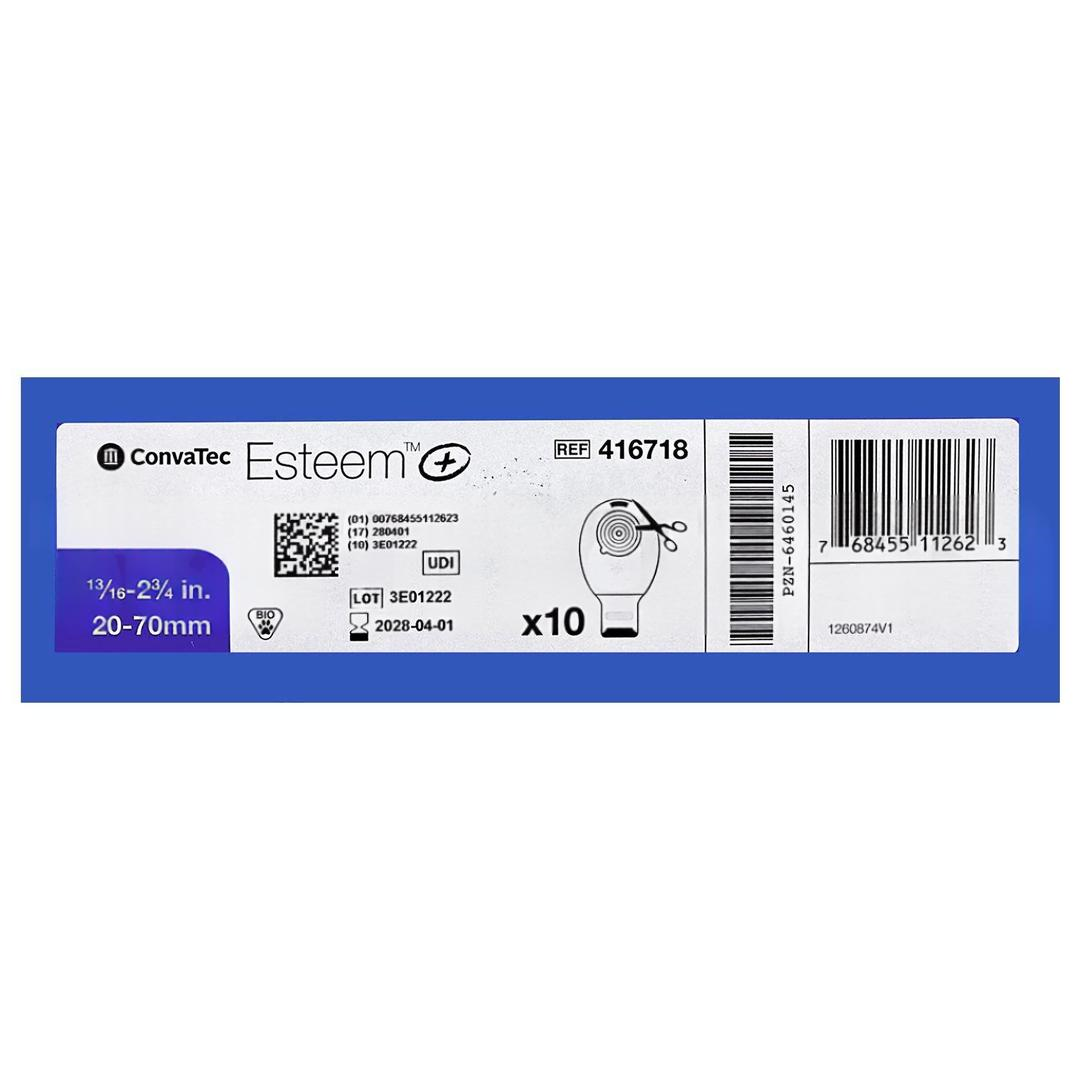 Convatec 416718 Kolostomi-İleostomi Torbası Tek Parça Şeffaf Boşaltmalı 20/70 mm 10'lu - 1 Kutu