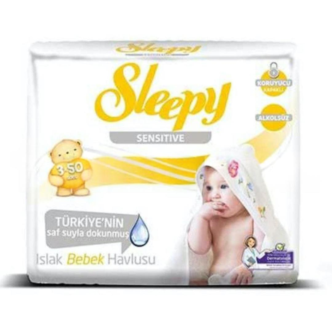Sleepy Sensitive Islak Bebek Havlusu 50'li - 3'lü Poşet