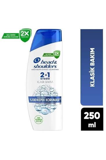 HEAD SHOULDERS KLASİK BAKIM 2 Sİ1 ARADA 250ML KEPEĞE KARŞI ETKİLİ ŞAMPUAN+SAÇ BAKIM KREMİ