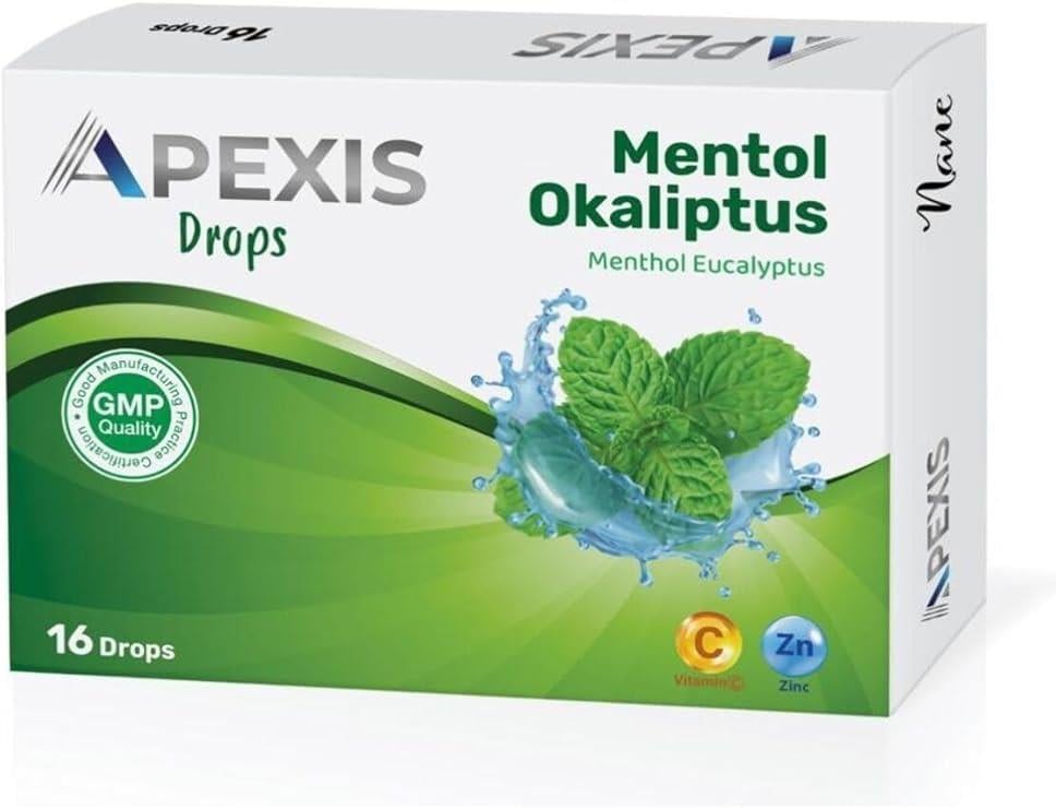 Apexis Drops Mentol Okaliptus Aromalı Pastil 16lı