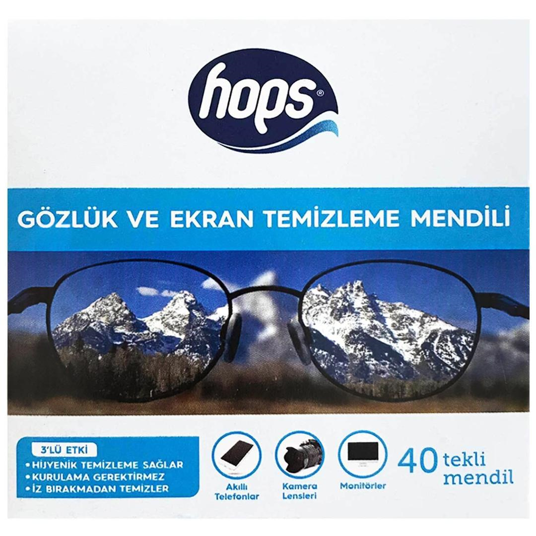 Hops Gözlük ve Ekran Temizleme Mendili 40 Yaprak