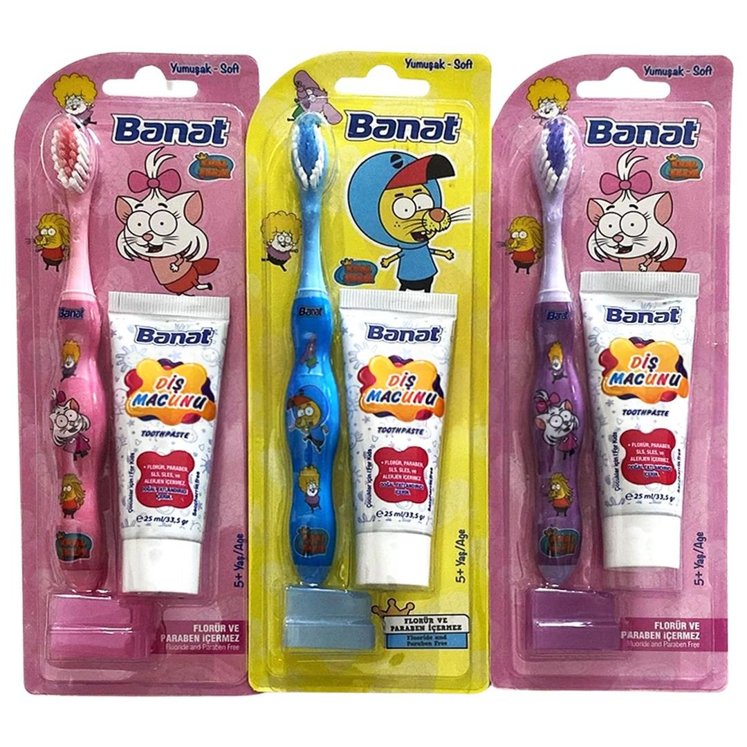 Banat Kral Şakir Diş Fırçası + Diş Macunu 25 ml - Pembe