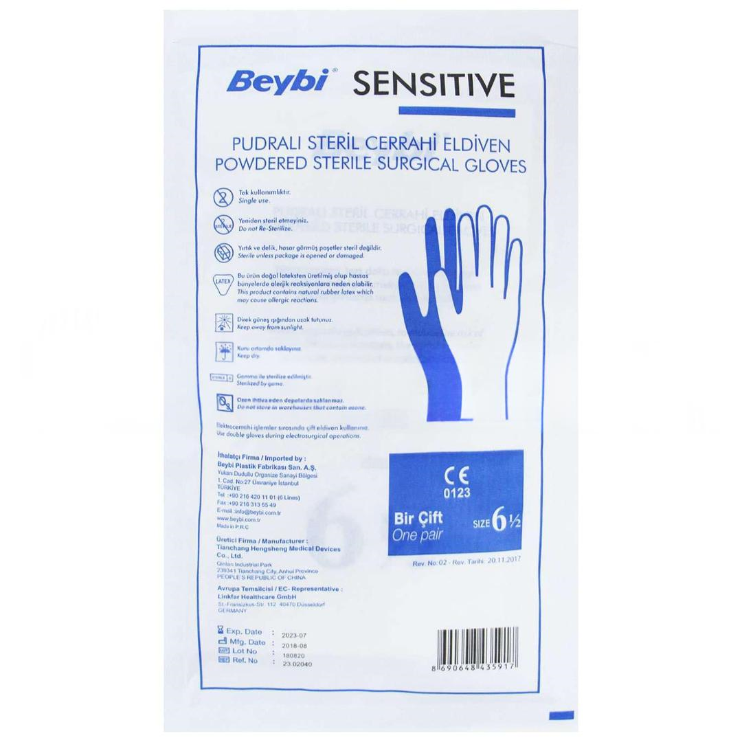 Beybi Sensitive Pudralı Steril Eldiven No: 6,5