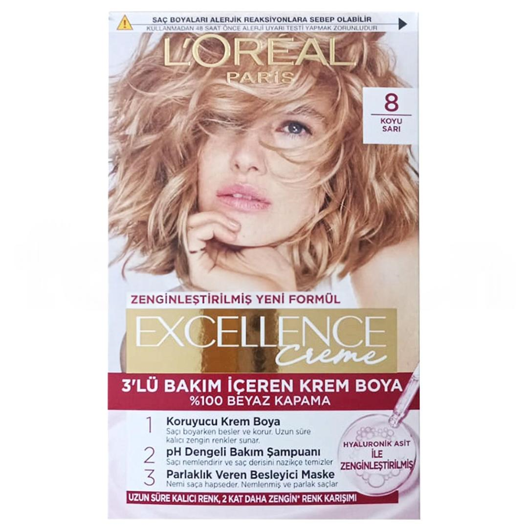 L'Oreal Paris Excellence Creme 8 Koyu Sarı Saç Boyası
