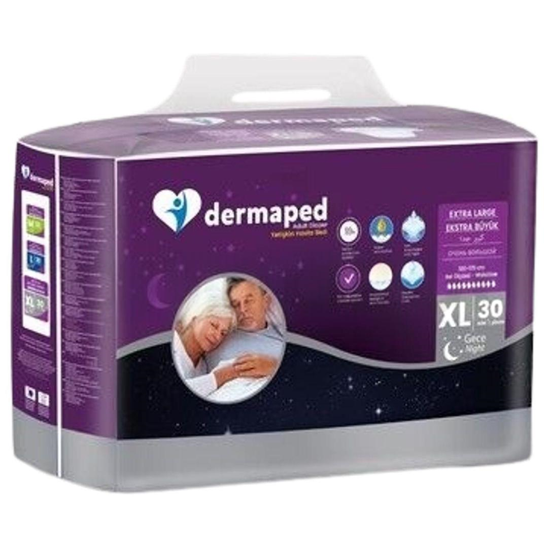 Dermaped Gece 120x170 cm Bel Bantlı Yetişkin Hasta Bezi xLarge 30'lu