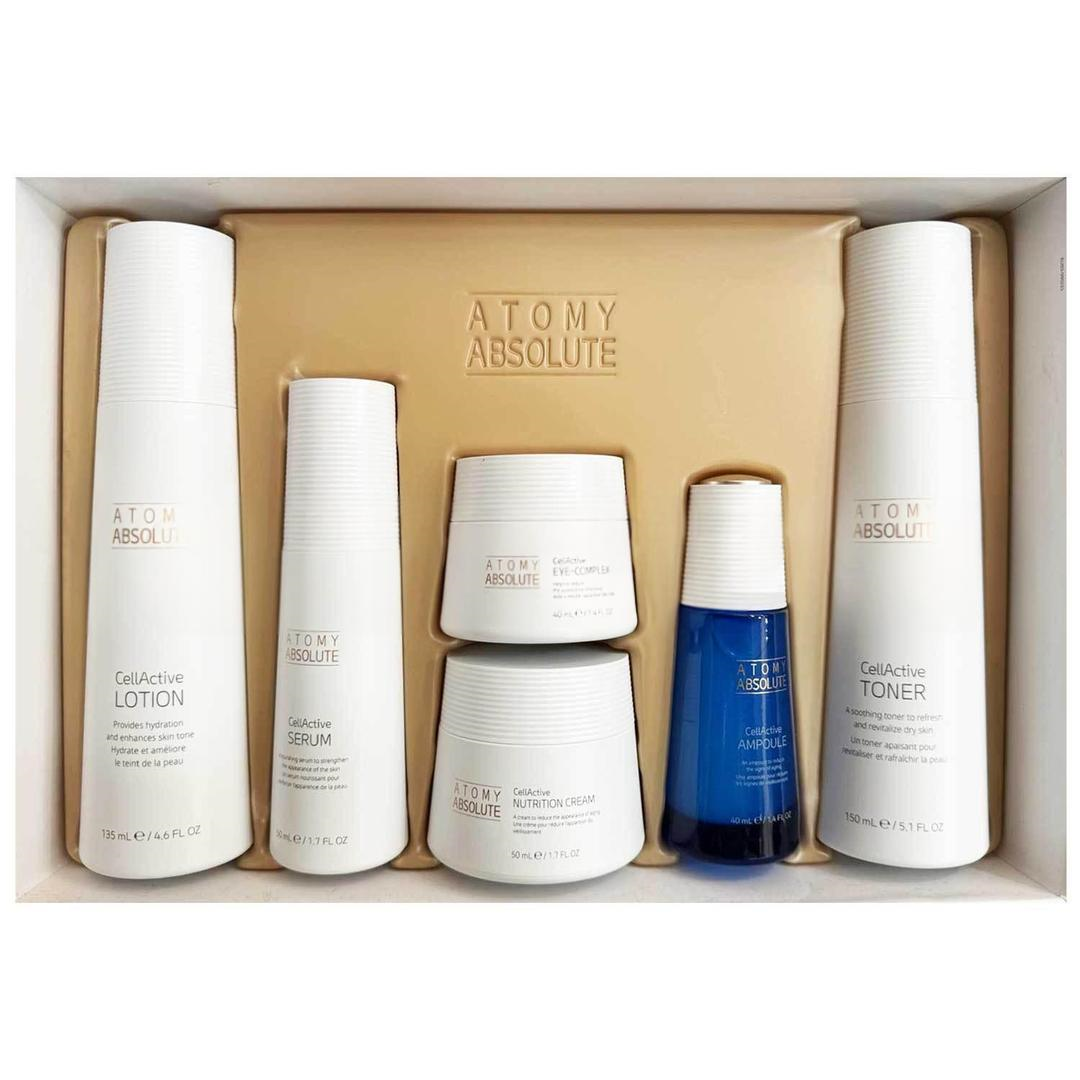 Atomy Absolute Cellactive Cilt Bakım Seti 6'lı Tonik + Ampul + Losyon + Serum + Göz Kremi + Yaşlanma Karşıtı Krem