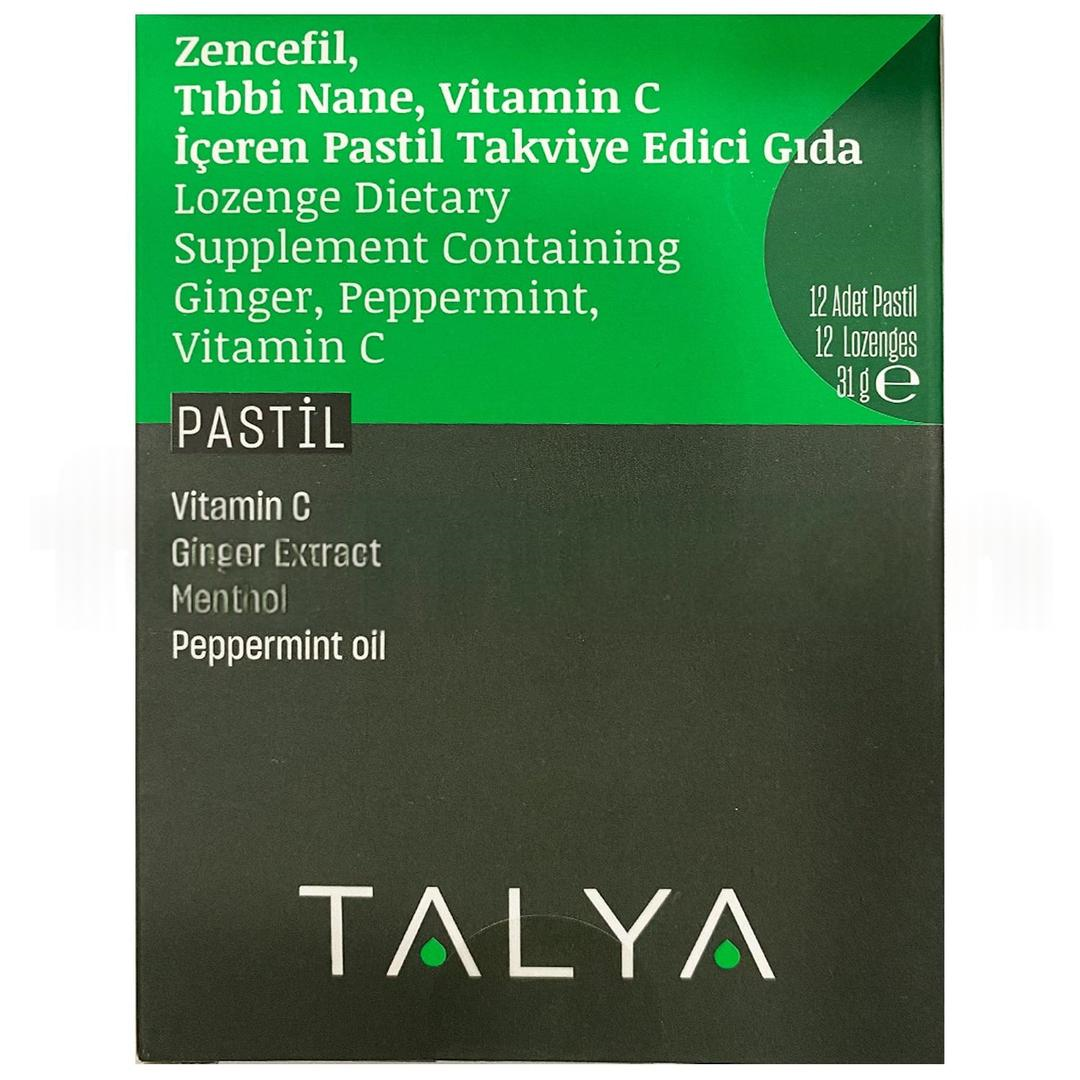 Talya Zencefil Nane Vitamin C İçeren 12 Pastil