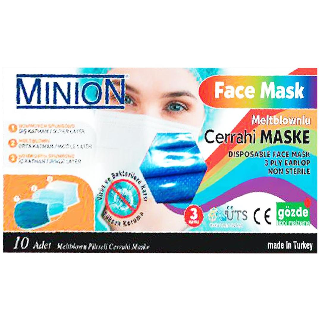 Minion 3 Katlı Meltblown Lila Cerrahi Maske Telli 10'lu