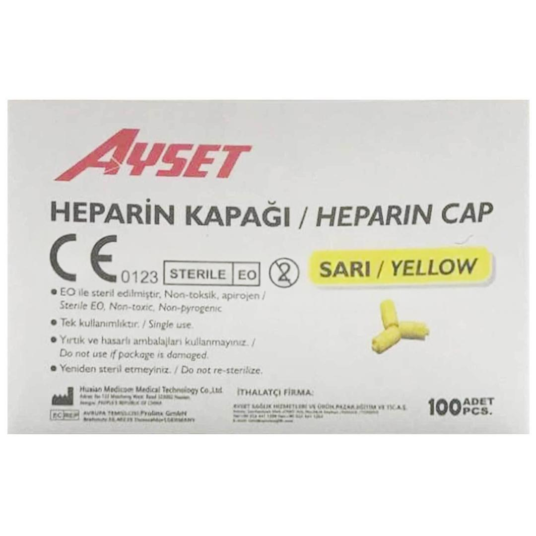 Ayset Heparin Kapağı Sarı 100 Adet