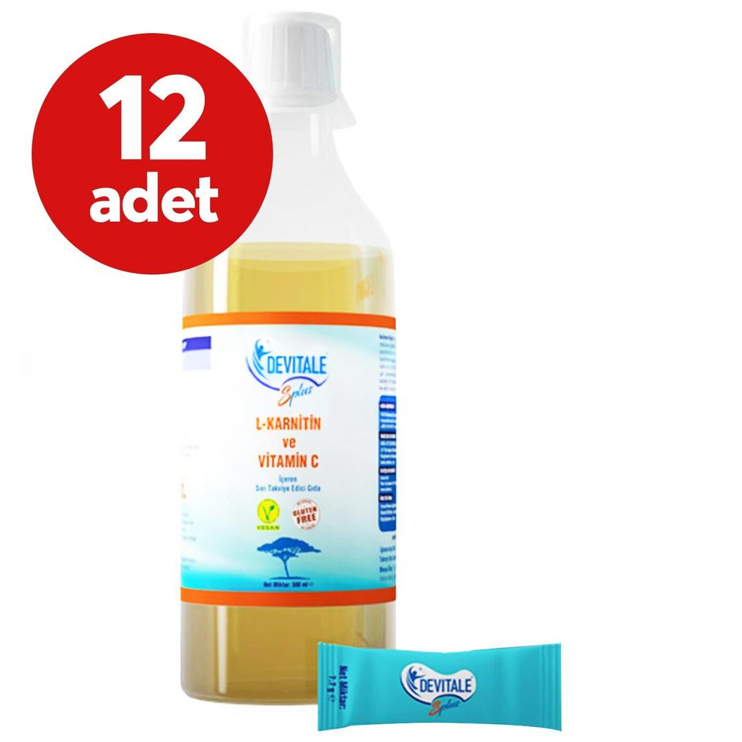 Devitale Splus L-Karnitin & Vitamin C İçeren Sıvı Takviye Edici Gıda 500 ml - 12 Adet