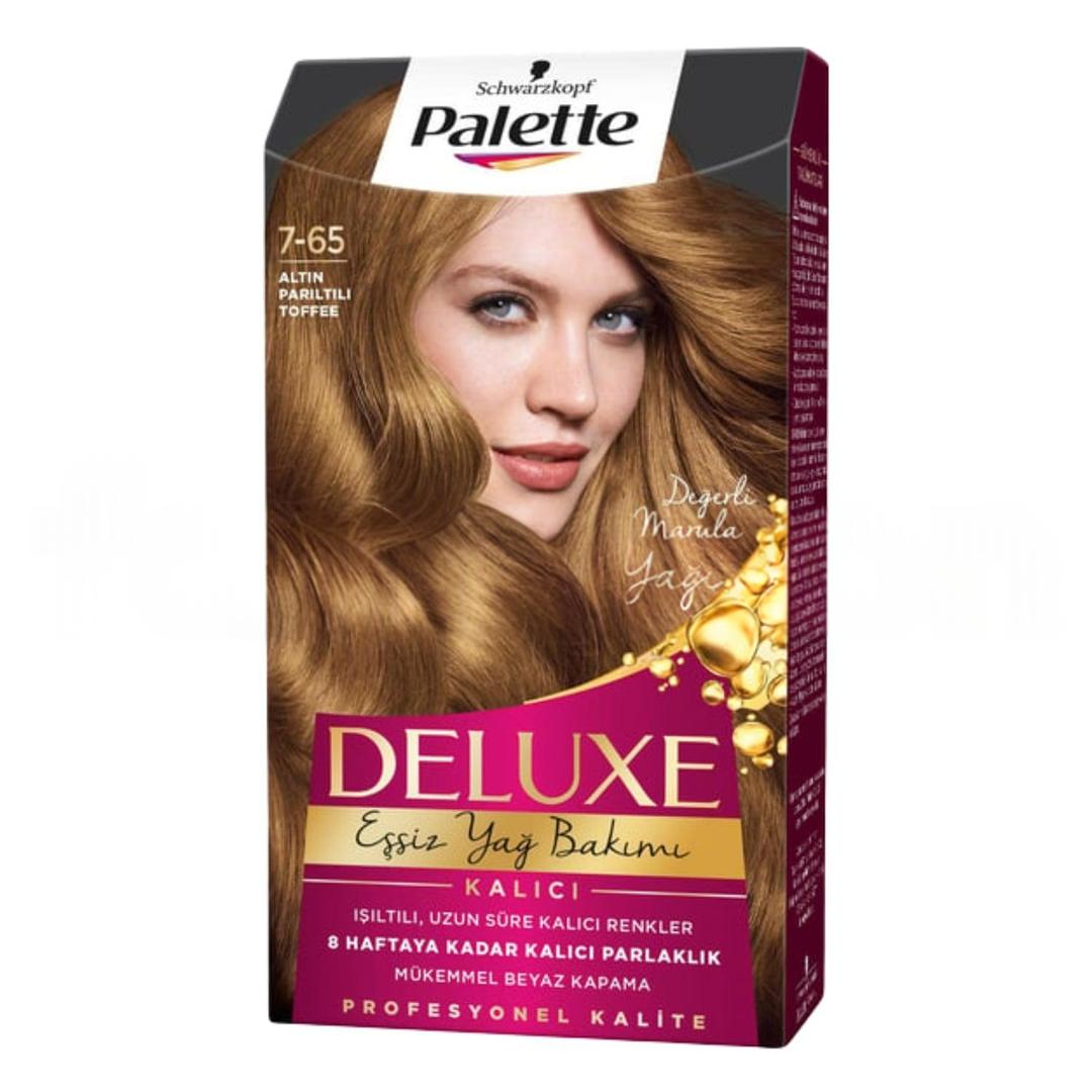 Palette Deluxe Yağ Bakımlı Saç Boyası 7-65 Altın Parıltılı Toffee