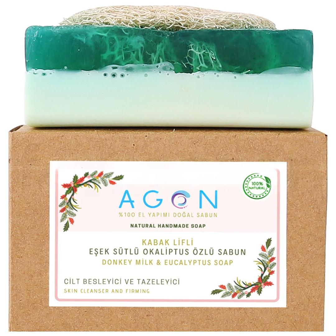 Agon El Yapımı Doğal Kabak Lifli Sabun Eşek Sütlü Okaliptus 120 gr
