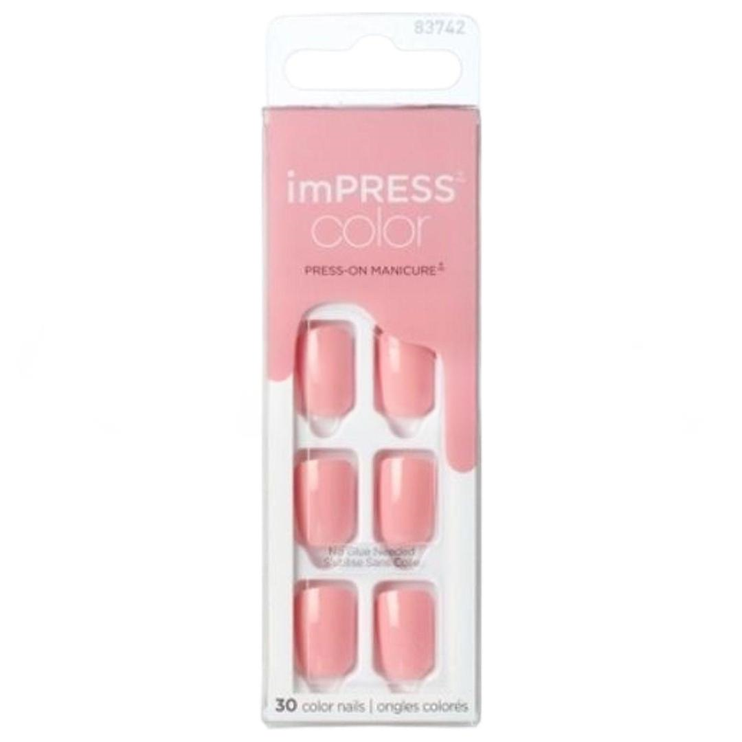 Kiss Color Kendinden Yapışkanlı Takma Tırnak Kısa Parlak Şeker Pembe