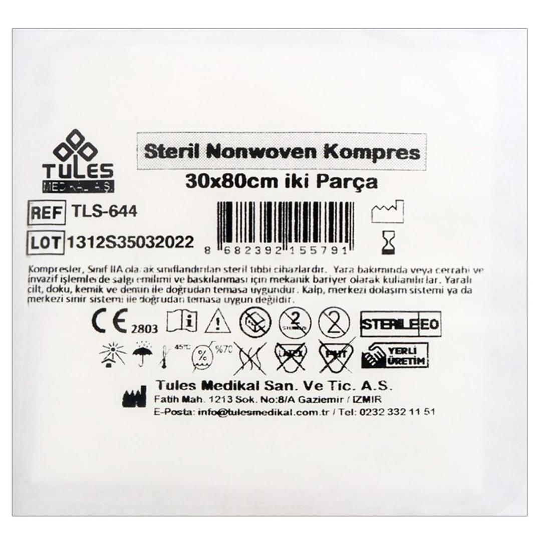 Tules Steril Nonwoven Gazlı Bez 30x80 cm 2 Parça