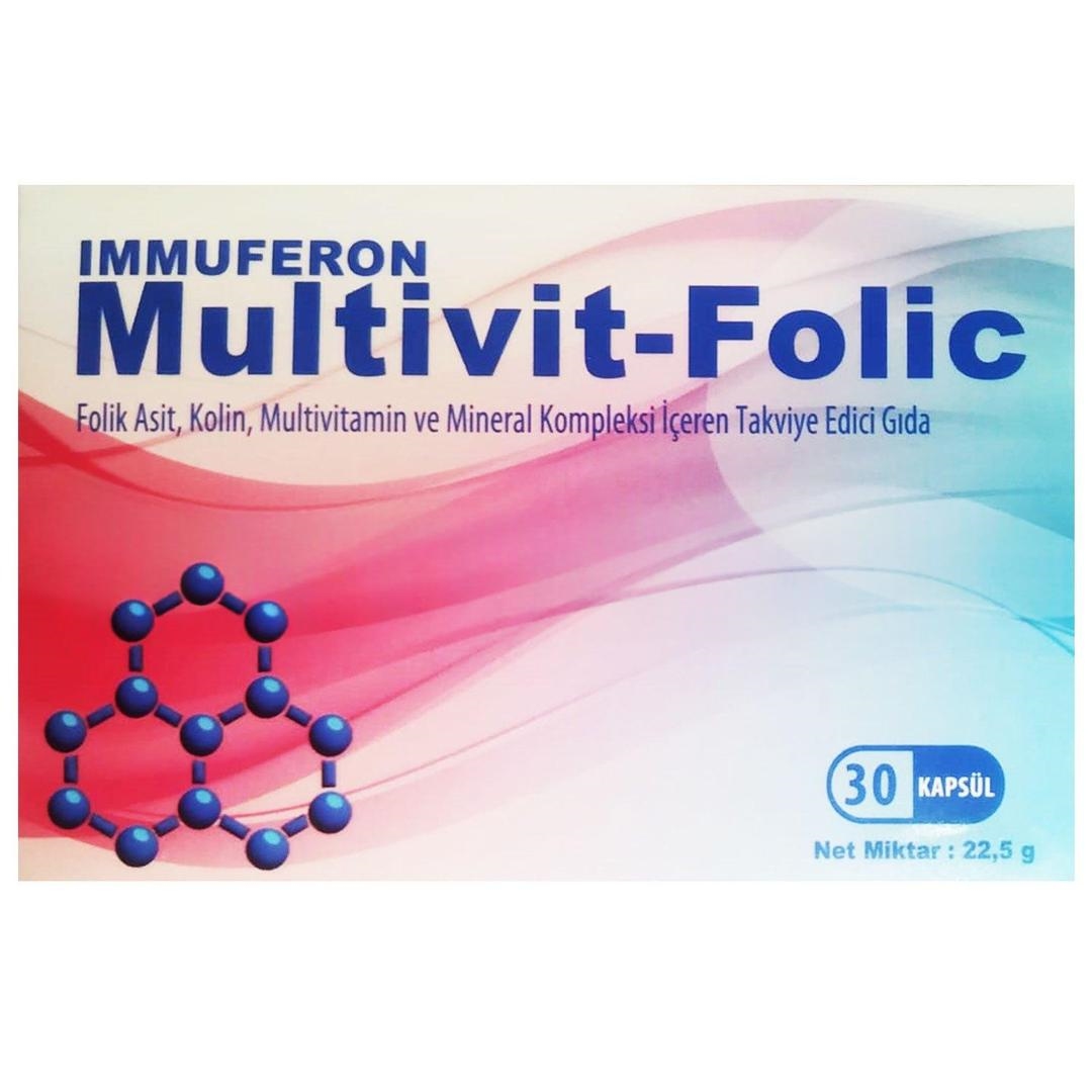 Multivit-Folic Folik Asit Kalsiyum Magnezyum Bor 30 Kapsül