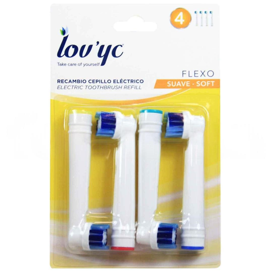 Lov'yc Flexo Yumuşak Elektrikli Diş Fırçası Yedeği 4'lü