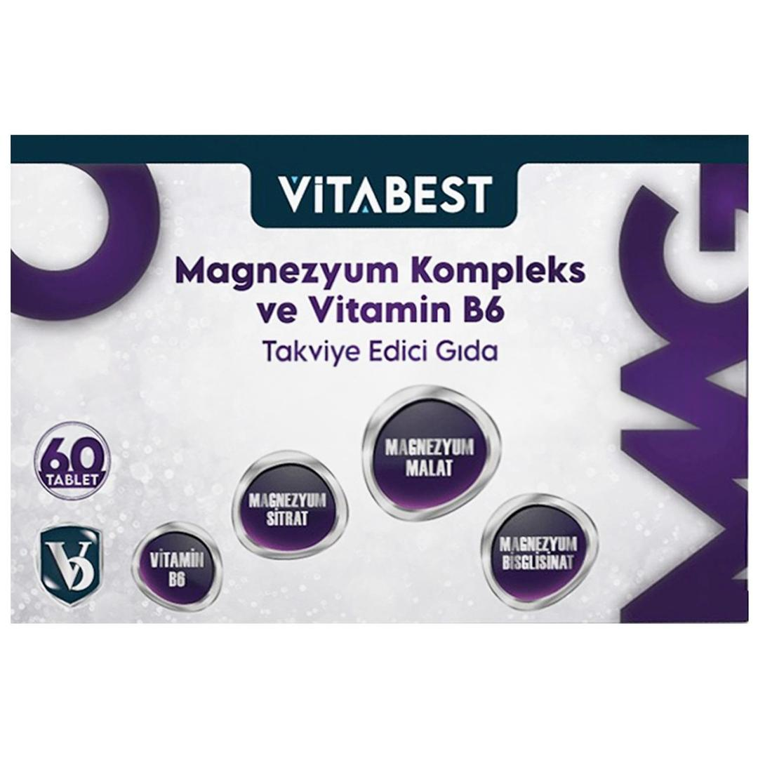 Vitabest Magnezyum Kompleks ve Vitamin B6 60 Tablet