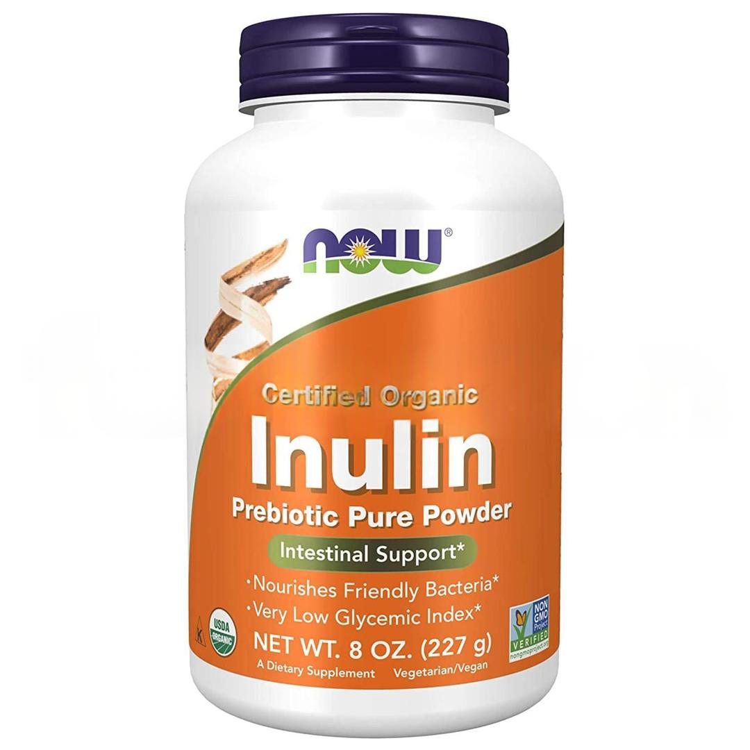 Now Foods Certified Organic Inulin Prebiotic Pure Powder 227 gr