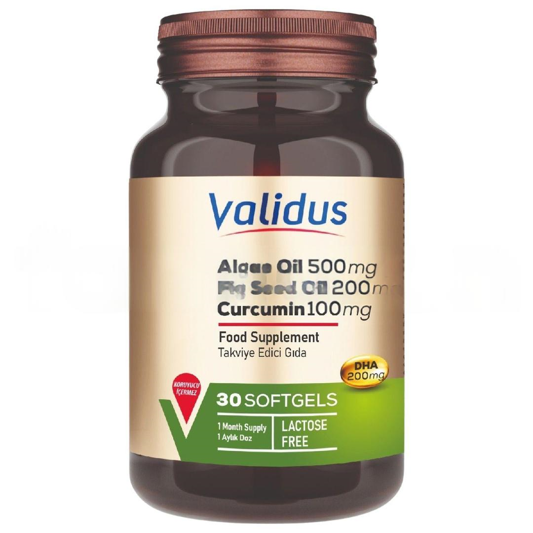 Validus Algae Oil + Fig Seed Oil + Curcumin 30 Softgel