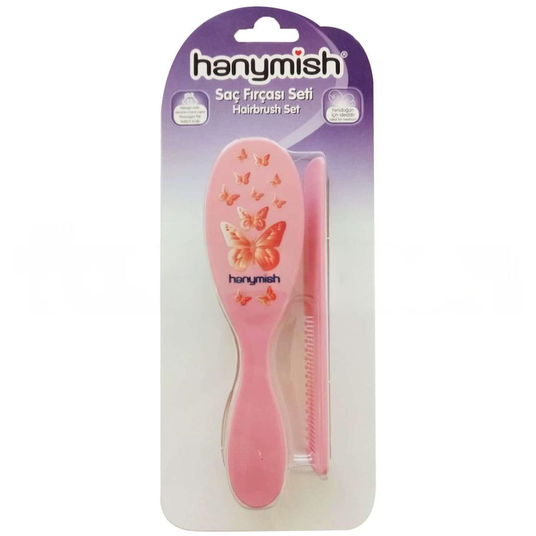 Hanymish Organik Saç Fırçası Seti 925 - Pembe