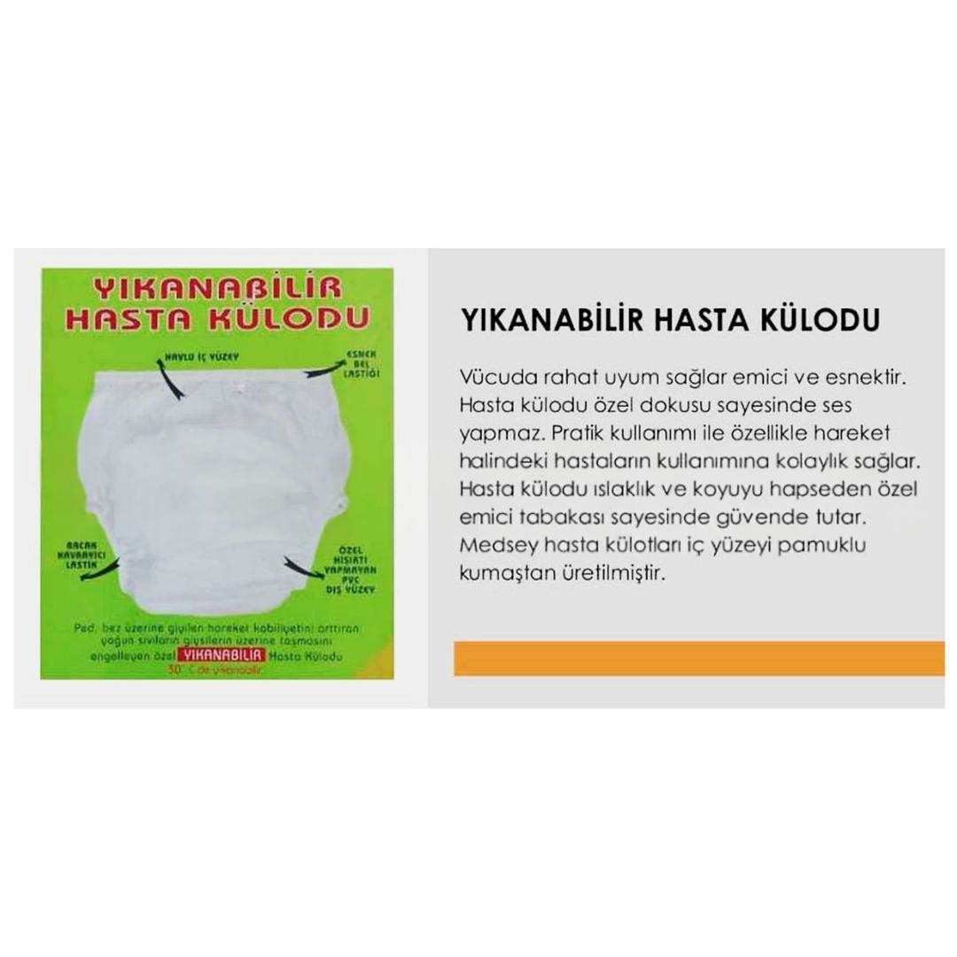 Medsey PVC Yıkanabilir Hasta Külodu Tekli No: 3 90-120 kg