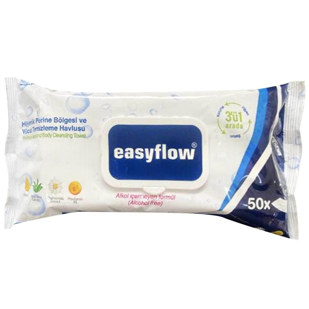 Easyflow Hasta Temizleme Mendili Perine Kapaklı 50'li