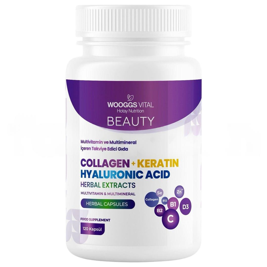 Wooggs Vital Multivitamin ve Multimineral Beauty Skin Hair Nails 120 Kapsül