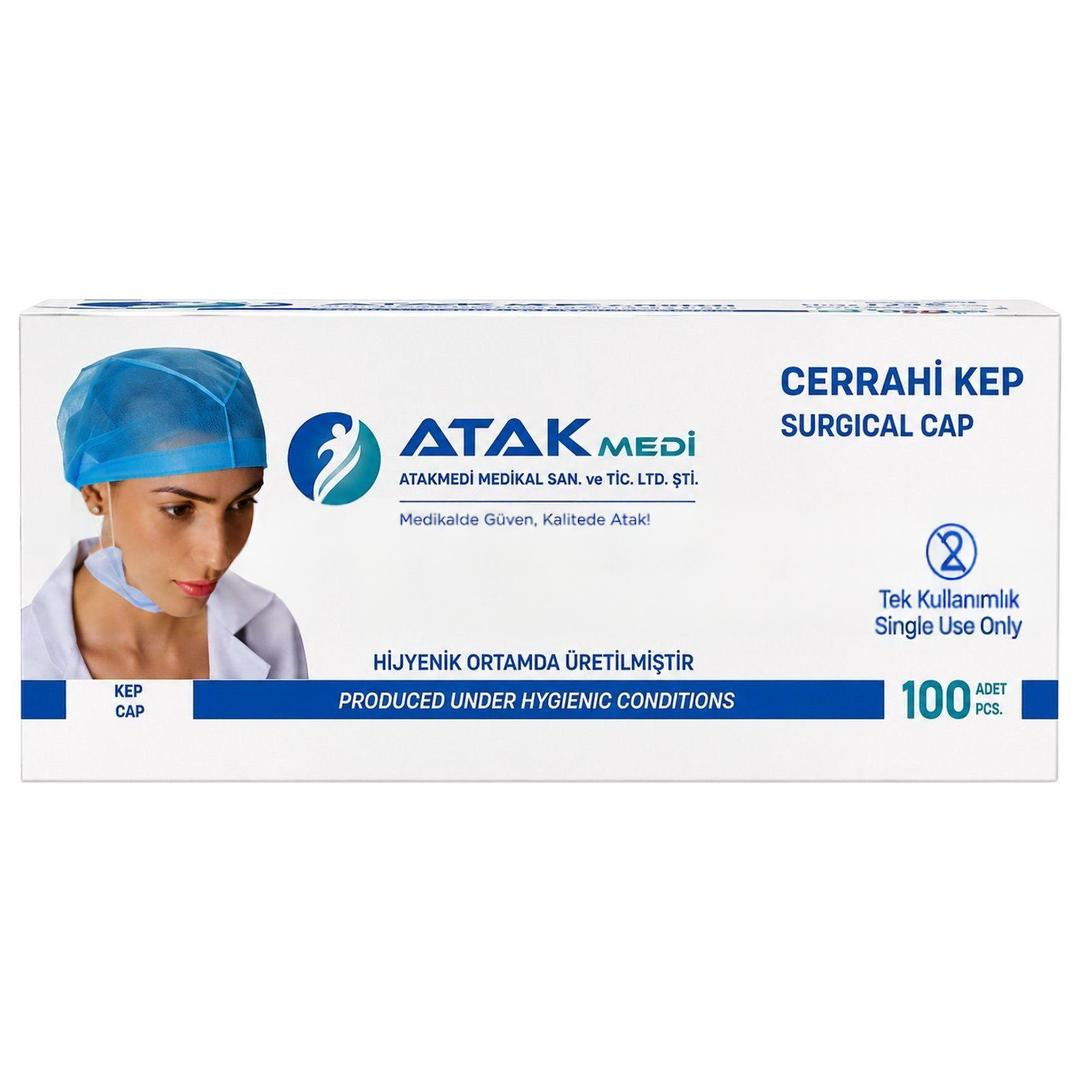 Atakmedi Cerrahi Kep Bağcıklı Bone - Tekli
