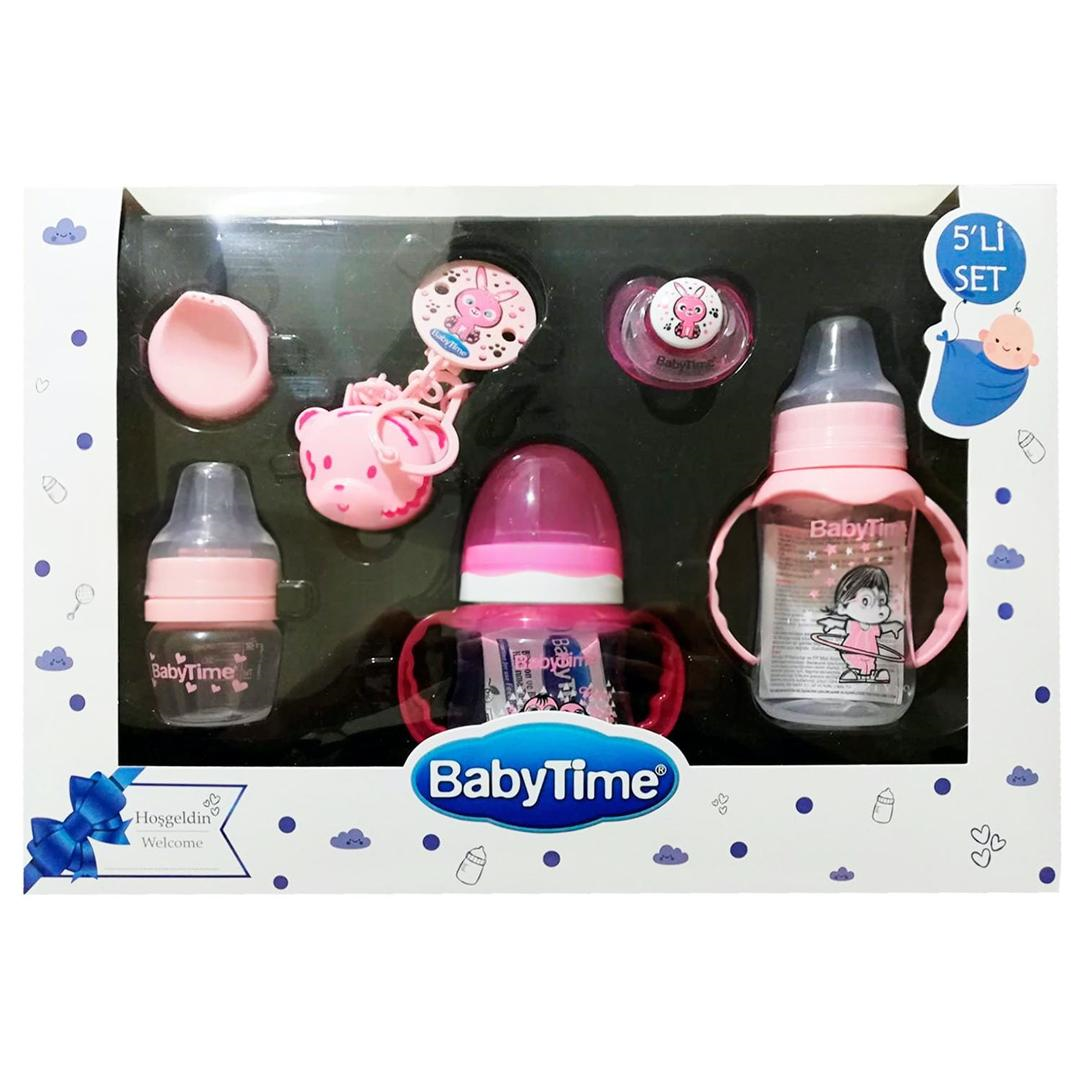 Baby Time BT206 5'li Biberon Seti - Pembe