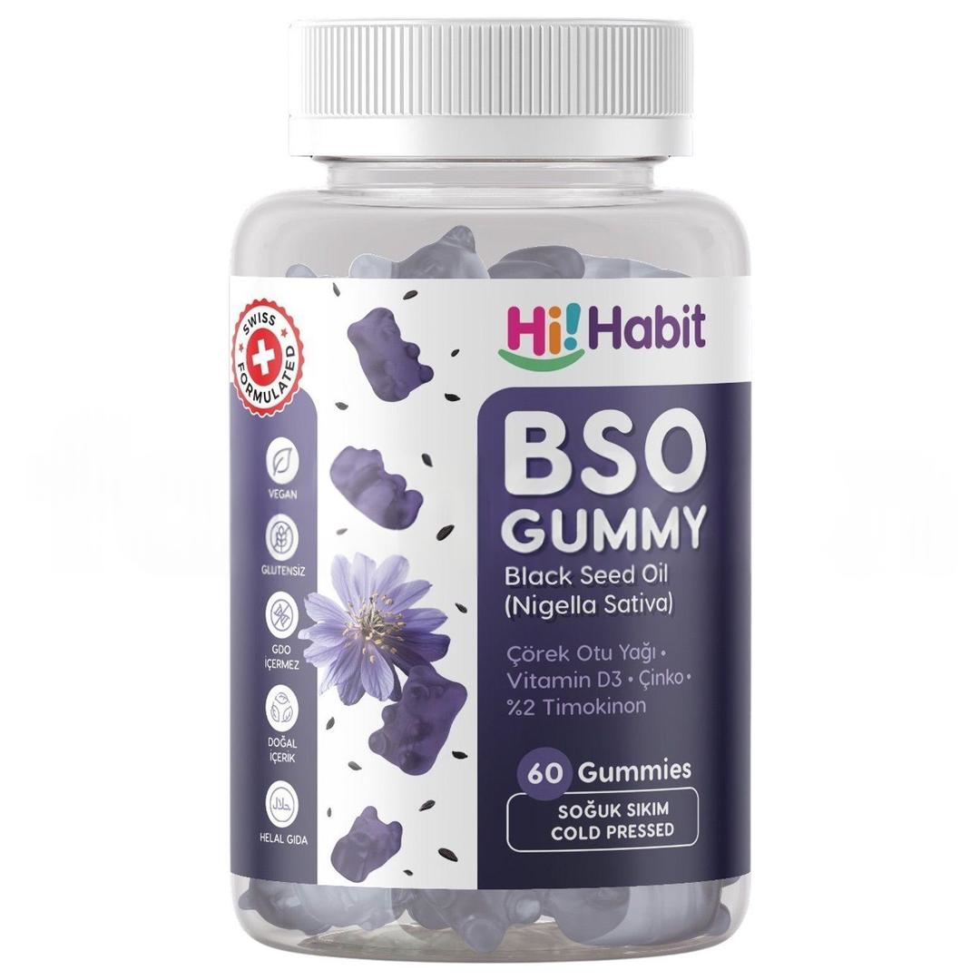Hi Habit Çörek Otu Yağlı Bso Gummy - D3 ve Çinko İçeren Vegan 60 Adet
