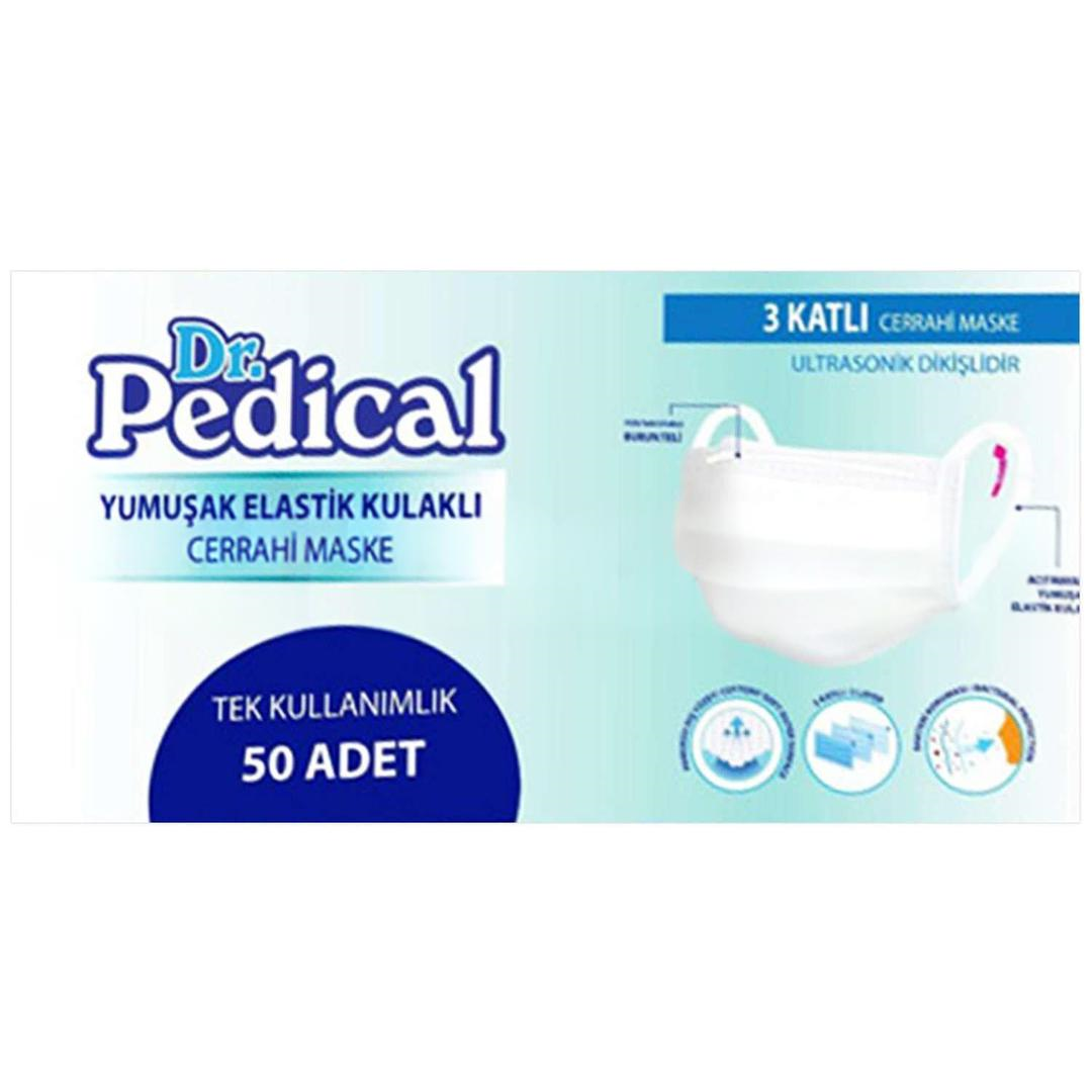 Dr. Pedical 3 Katlı Telli Cerrahi Maske 50'li (ÜTS Kayıtlı)