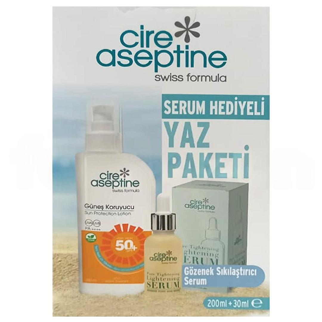 Cire Aseptine Güneş Koruyucu SPF50 200 ml + Gözenek Sıkılaştırıcı Serum 30 ml