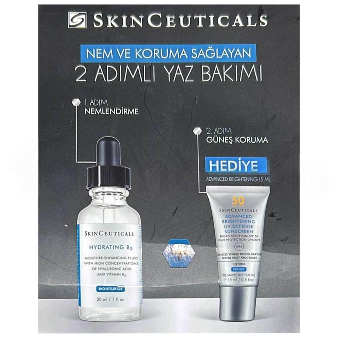 Skinceuticals Hydrating B5 Serum 30 ml + Advanced Brightening 15 ml - Çanta Hediyeli