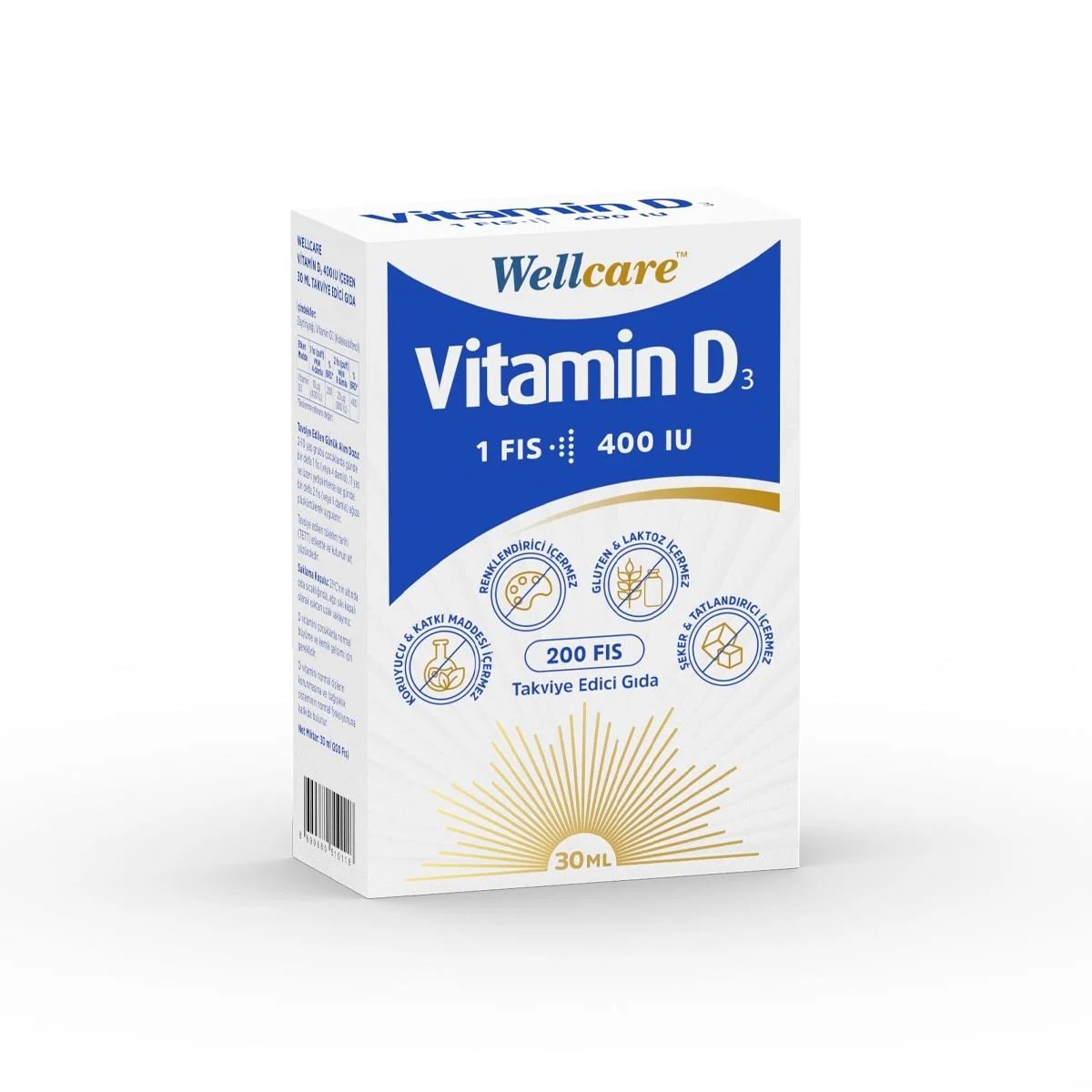 WELLCARE VİTAMİN D3 400IU 30ML