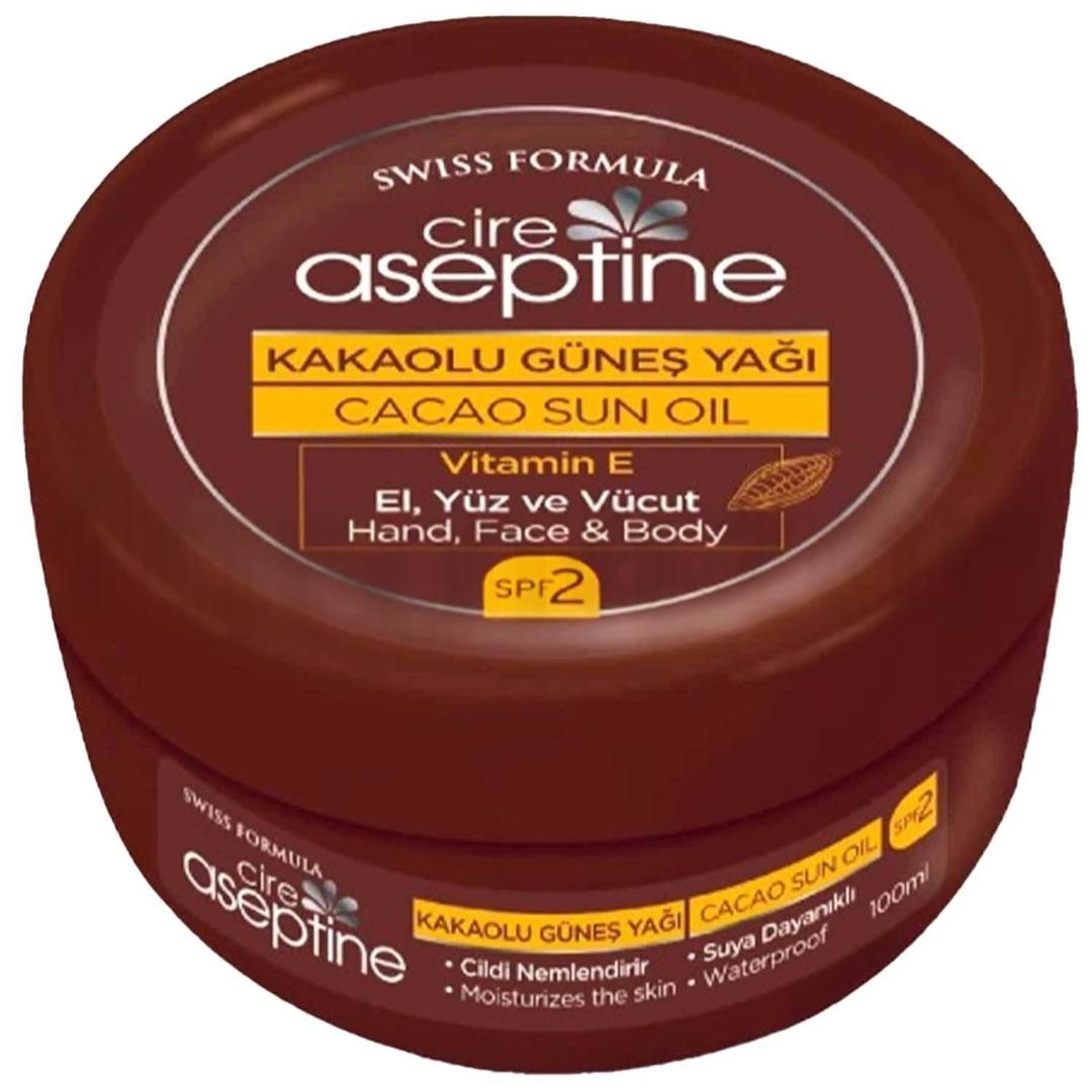 Cire Aseptine Sun Kakaolu Güneş Yağı Vazo 100 ml
