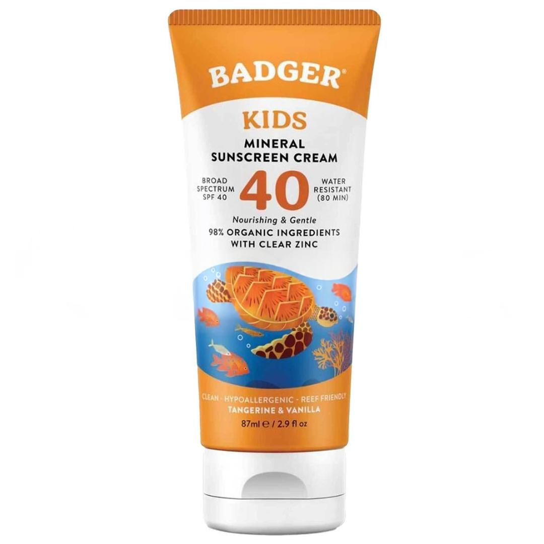 Badger Clear Sport Kids Çocuk Güneş Kremi Tangerine Vanilla %98 Organik SPF40 87 ml