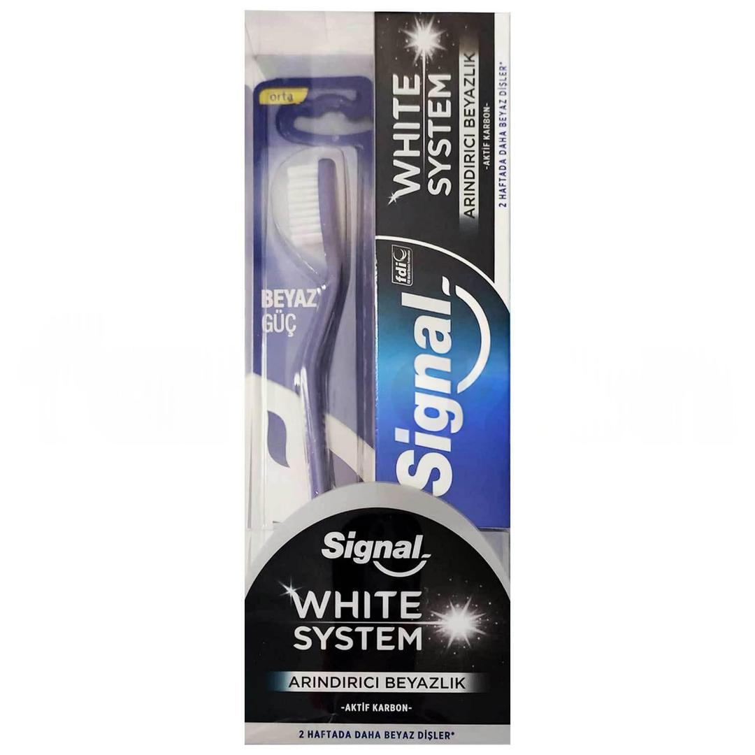 Signal White System Arındırıcı Beyaz 75 ml + Diş Fırça Hediyeli