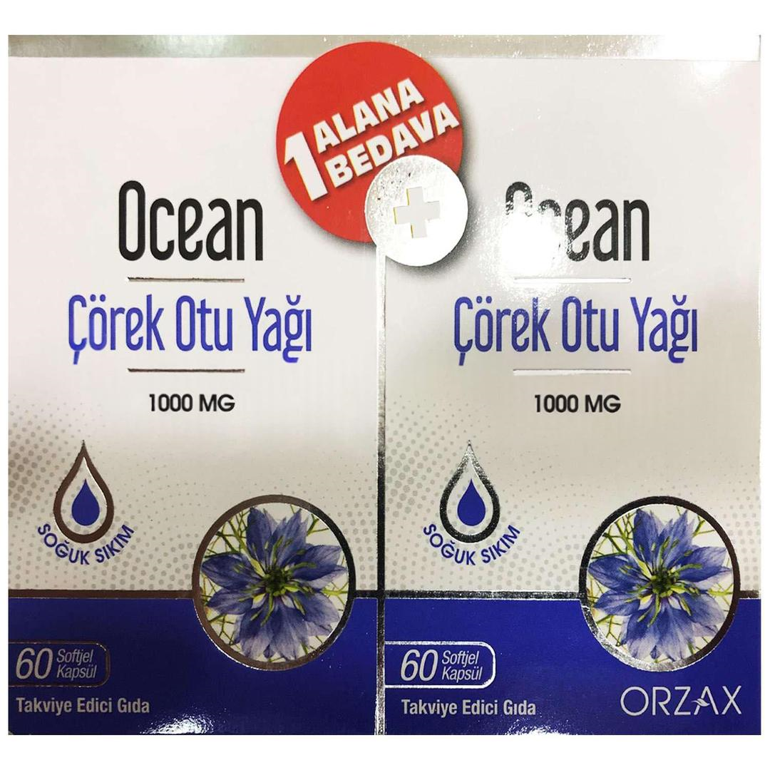 Ocean Çörek Otu Yağı 1000 mg 60 Kapsül - 1 Alana 1 Bedava - Eski Ambalaj