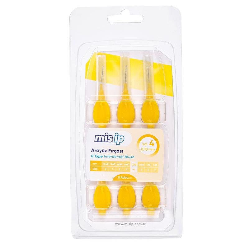 Mis İp U Tipi Arayüz Fırçaları 6 Adet - Size 4 - 0.70mm