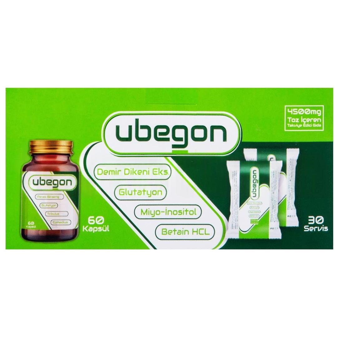 Ubegon Demir Dikeni Ekstresi Glutatyon Miyo İnositol ve Betain HCL 30 Saşe 60 Kapsül