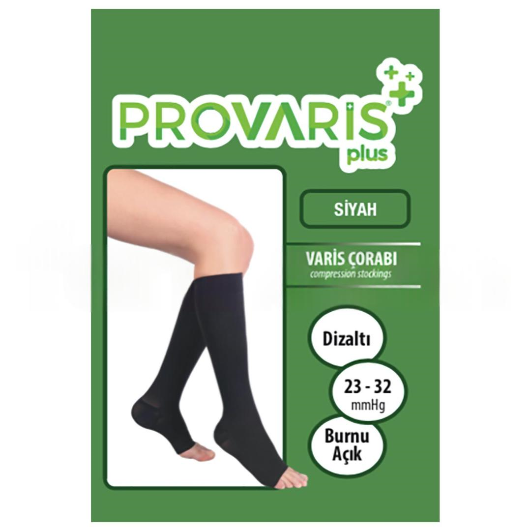Provaris PVP42104 Plus CCL2 Dizaltı Burnu Açık Siyah Varis Çorabı No: 4