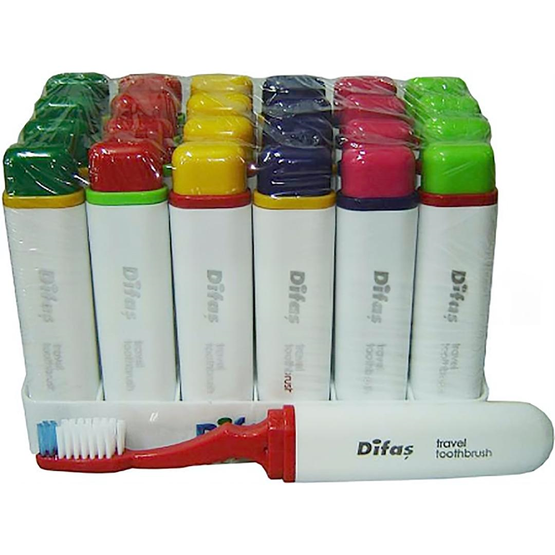 Difaş Diş Fırçası Seyahat Tipi - 24'lü Paket Standlı