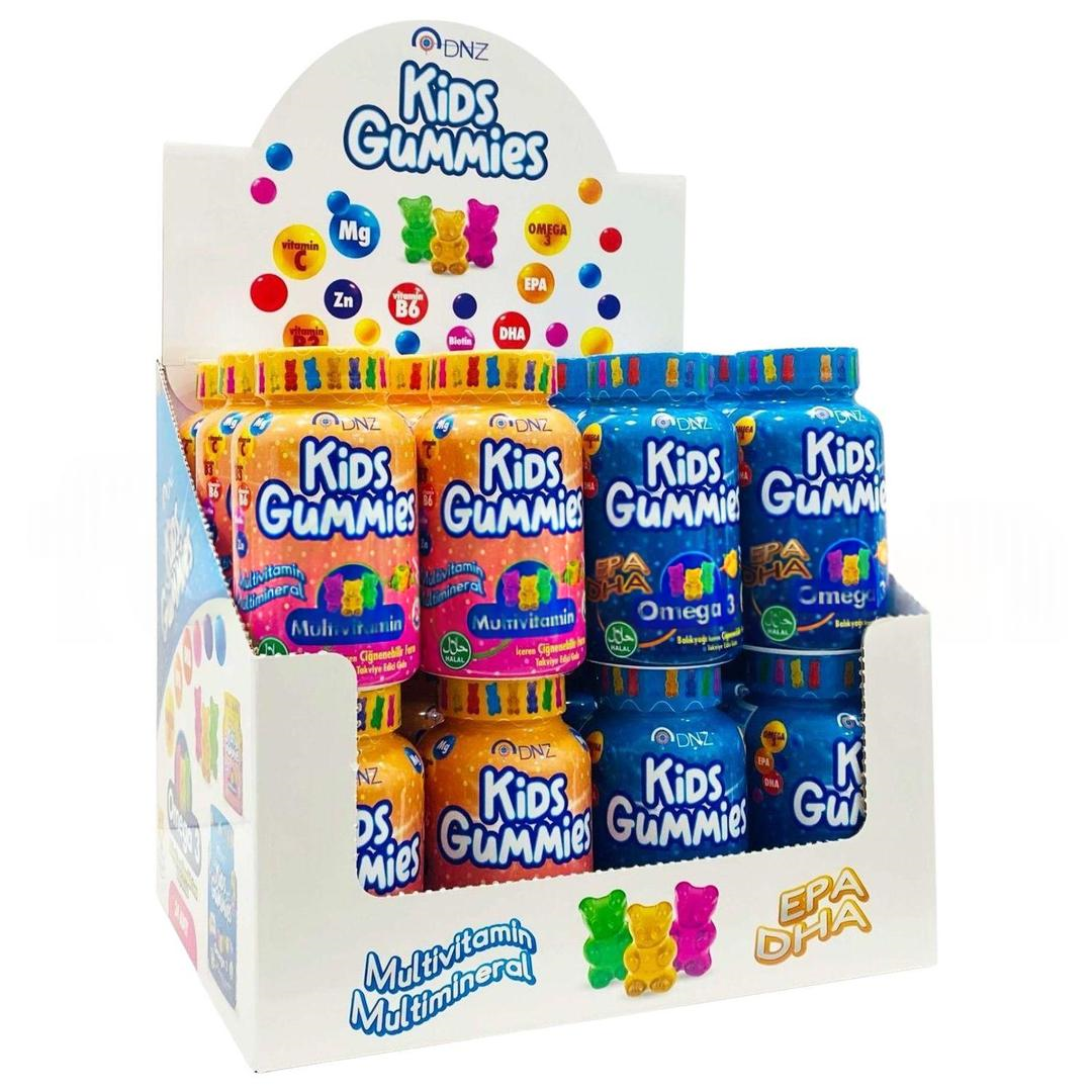 DNZ Gummies Multivitamin 60 & Omega-3 60 Kapsül - 24'lü Stant