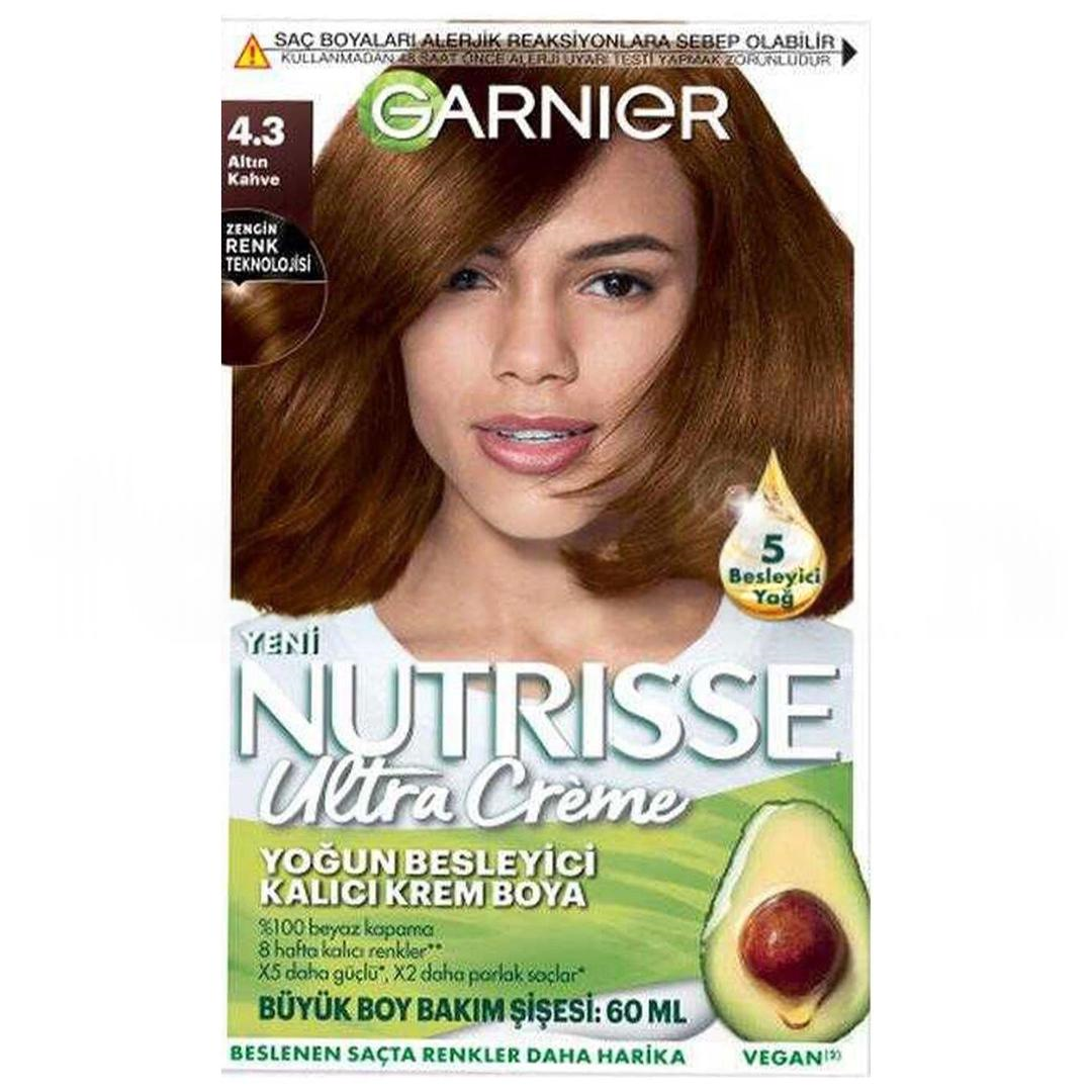 Garnier Nutrisse Yoğun Besleyici Kalıcı Krem Saç Boyası - Altın Kahverengi 4,3