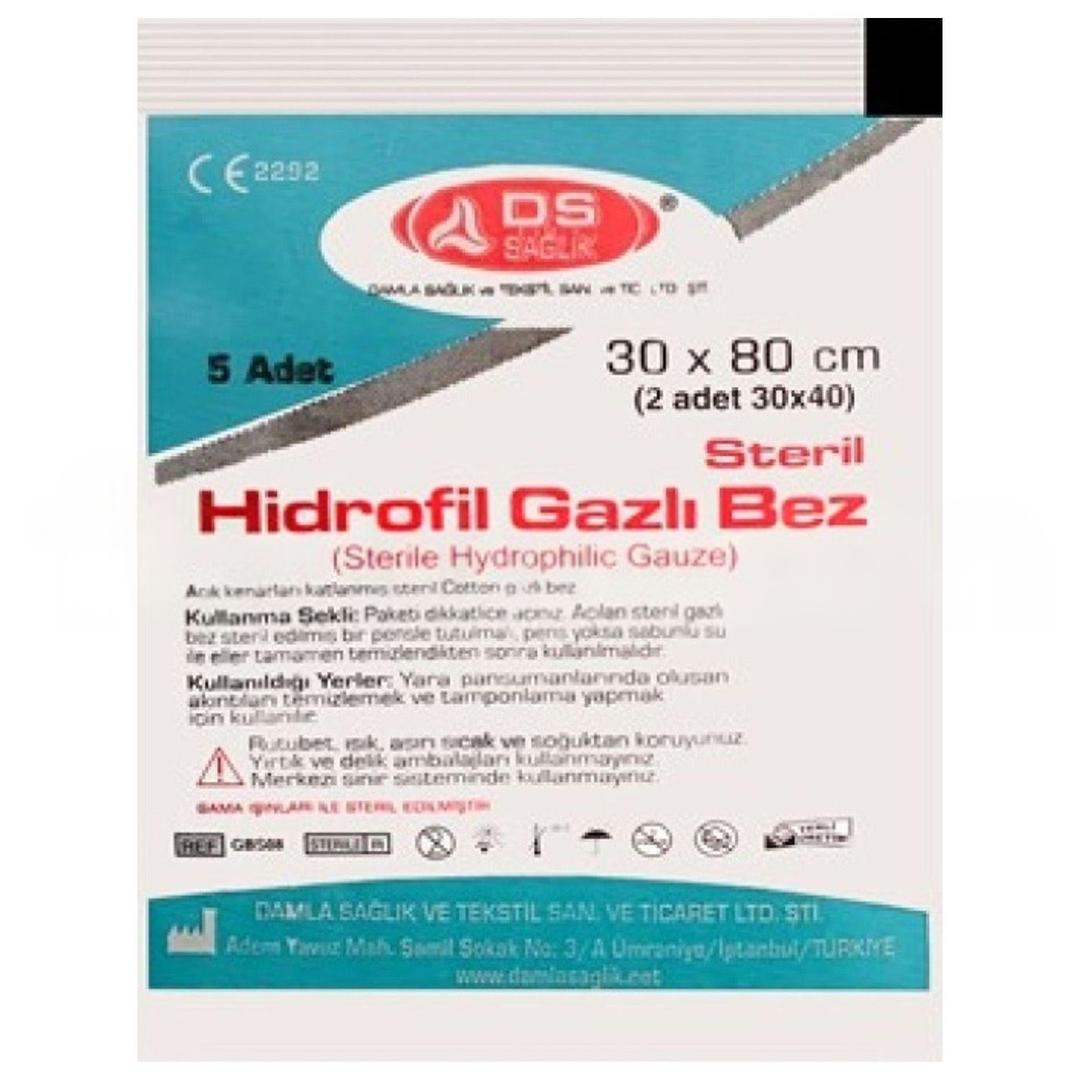 Ds Plus Steril Hidrofil Gazlı Bez 30x80 cm